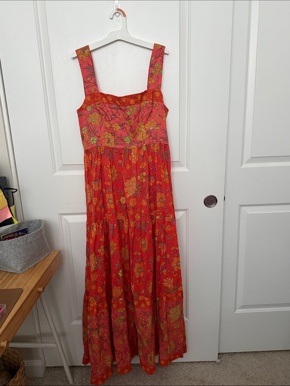 Boteh Alvita  tirered  bodice Maxi Dress with Wide Straps